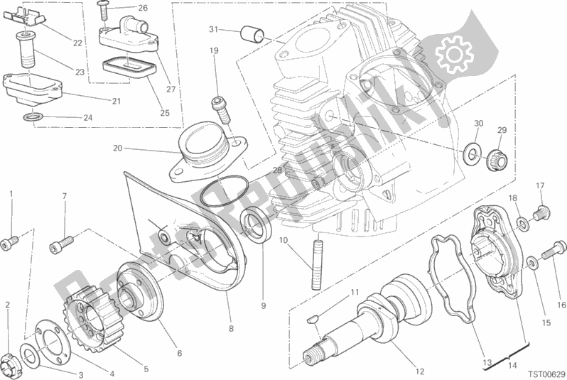 Todas las partes para Sistema De Sincronización De Cabezal Horizontal de Ducati Scrambler Full Throttle USA 803 2019